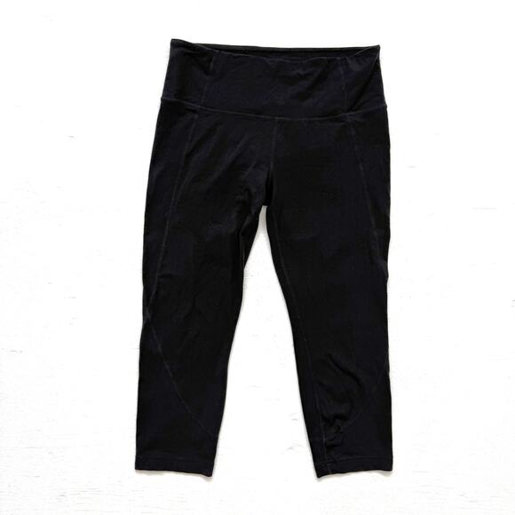 Athleta Black Cropped Leggings High Rise Soft, Size Medium - Picture 1 of 7